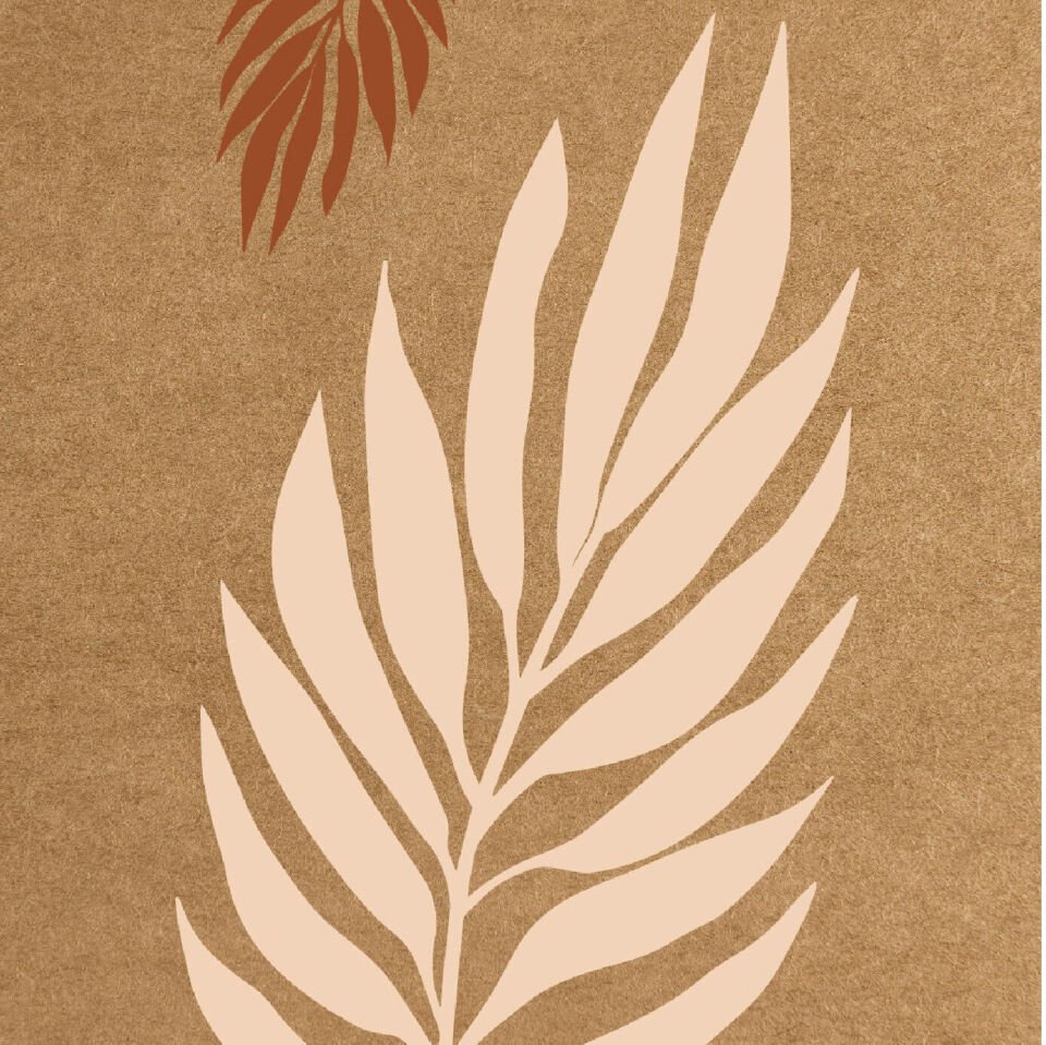 Kraft Yaprak Deseni Duvar Kağıdı