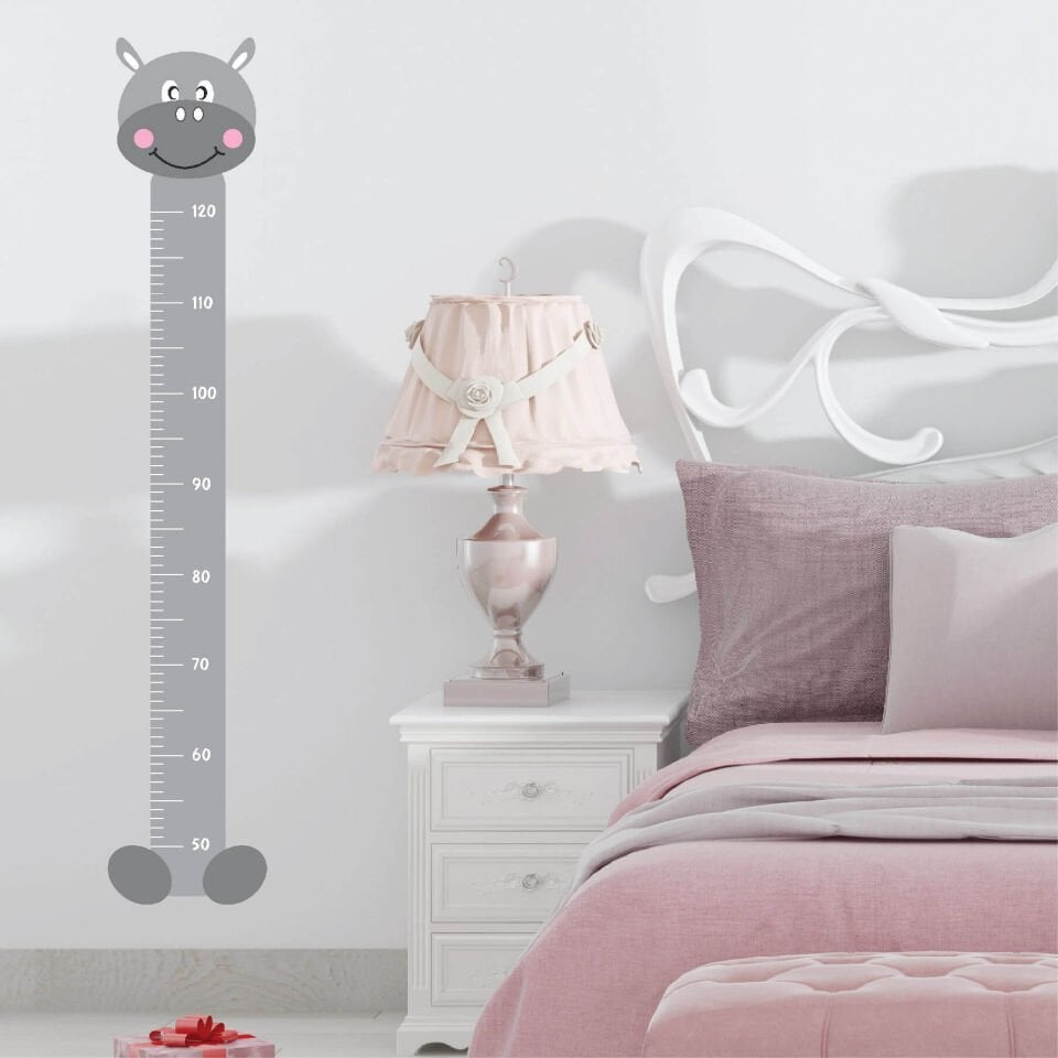 Gri Fil Çocuk Odası Boy Ölçer Sticker