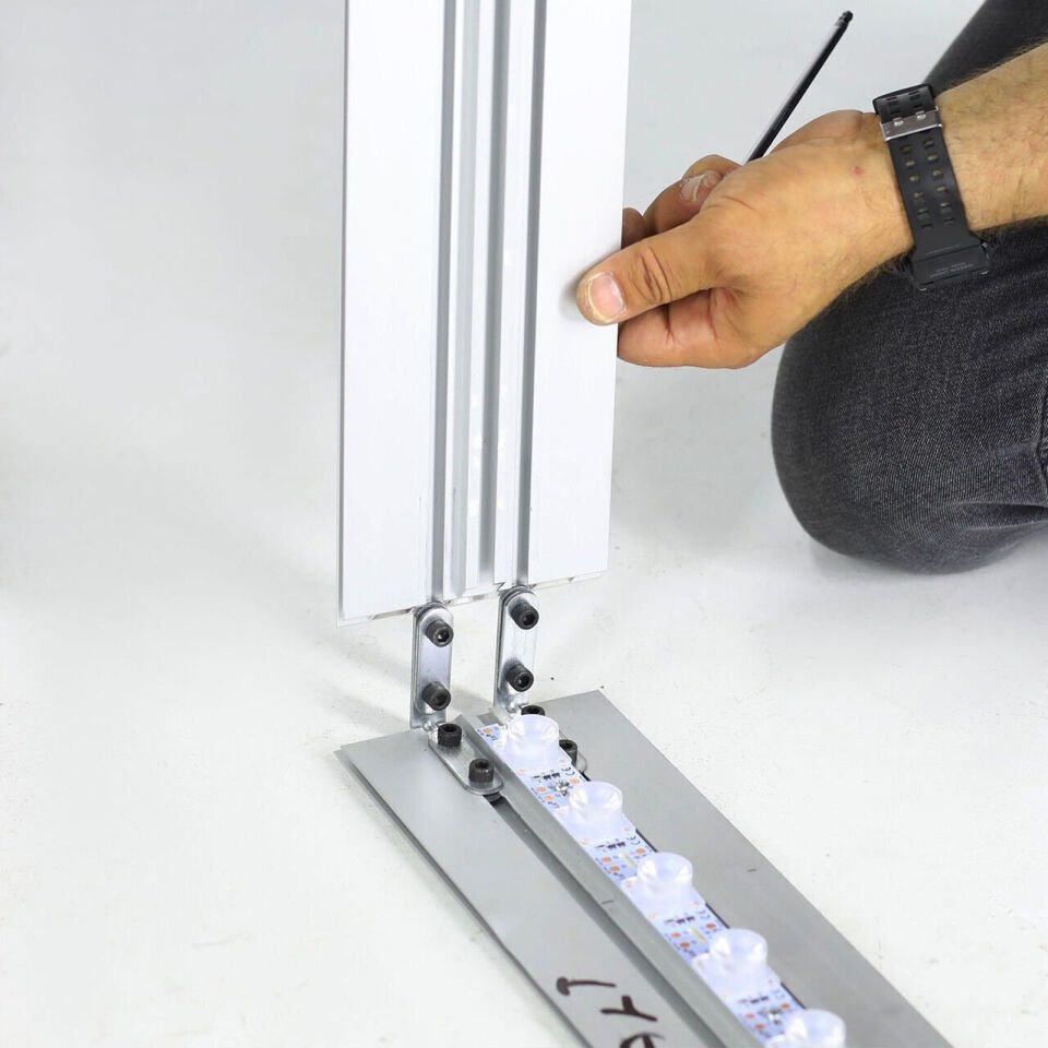 Raflı Banko Lightbox 160x50xh110cm