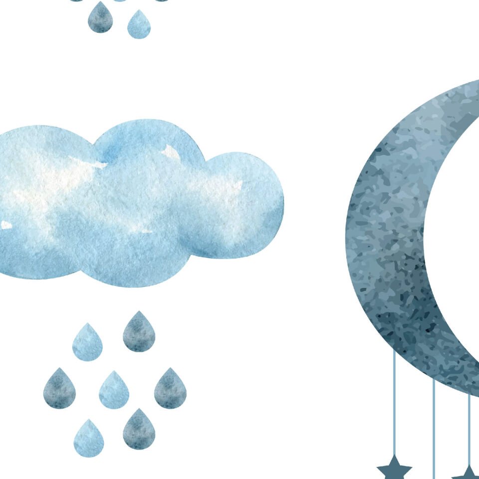 Ay Bulut ve Yıldızlar Duvar Kağıdı