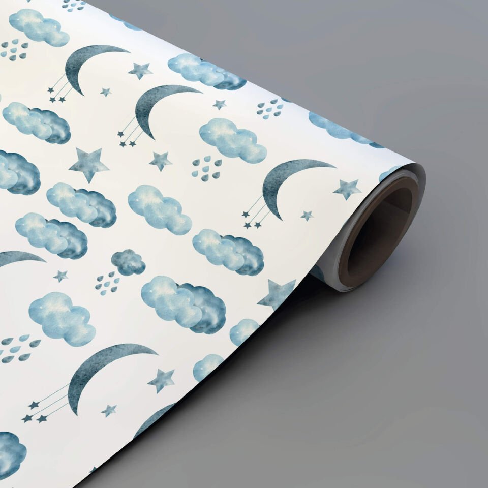 Ay Bulut ve Yıldızlar Duvar Kağıdı