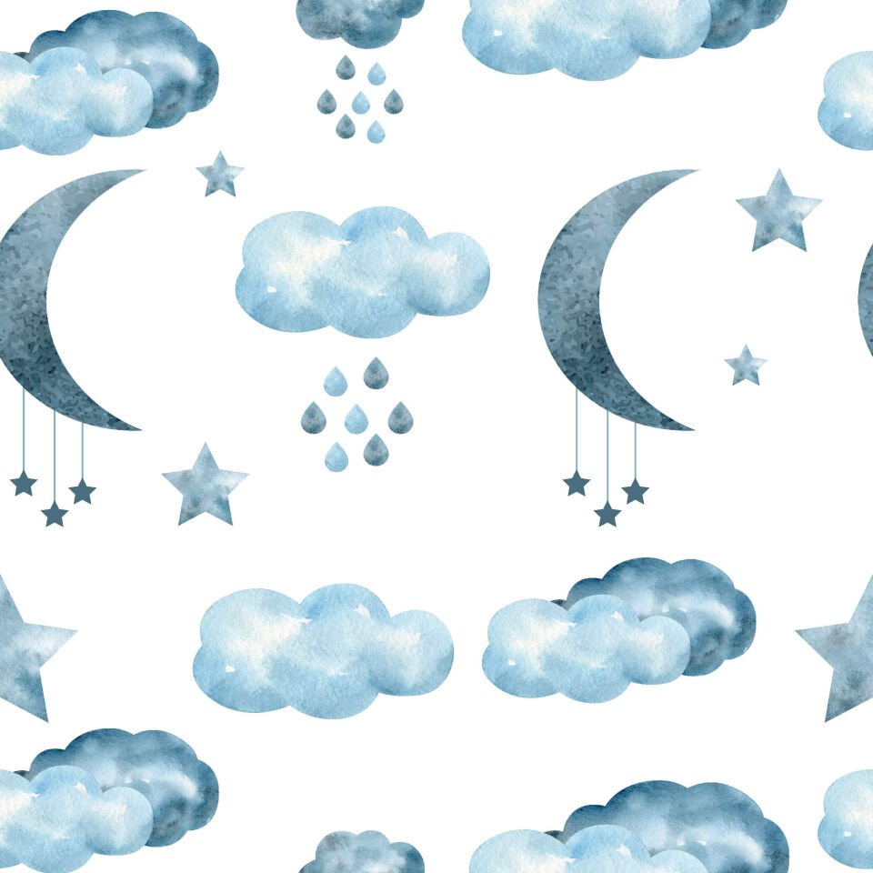 Ay Bulut ve Yıldızlar Duvar Kağıdı