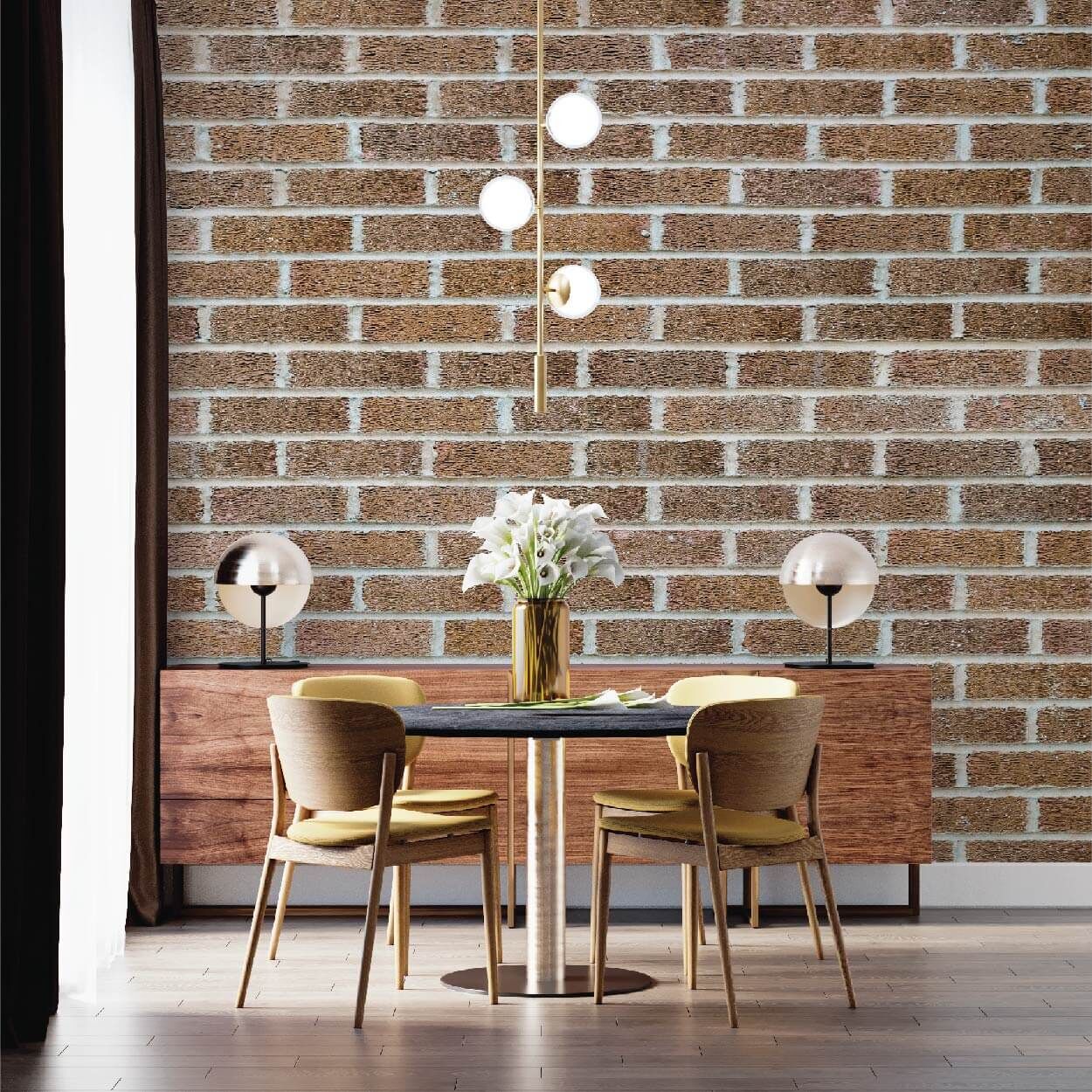 Açık Renk Taş Tuğla Deseni Duvar Kağıdı