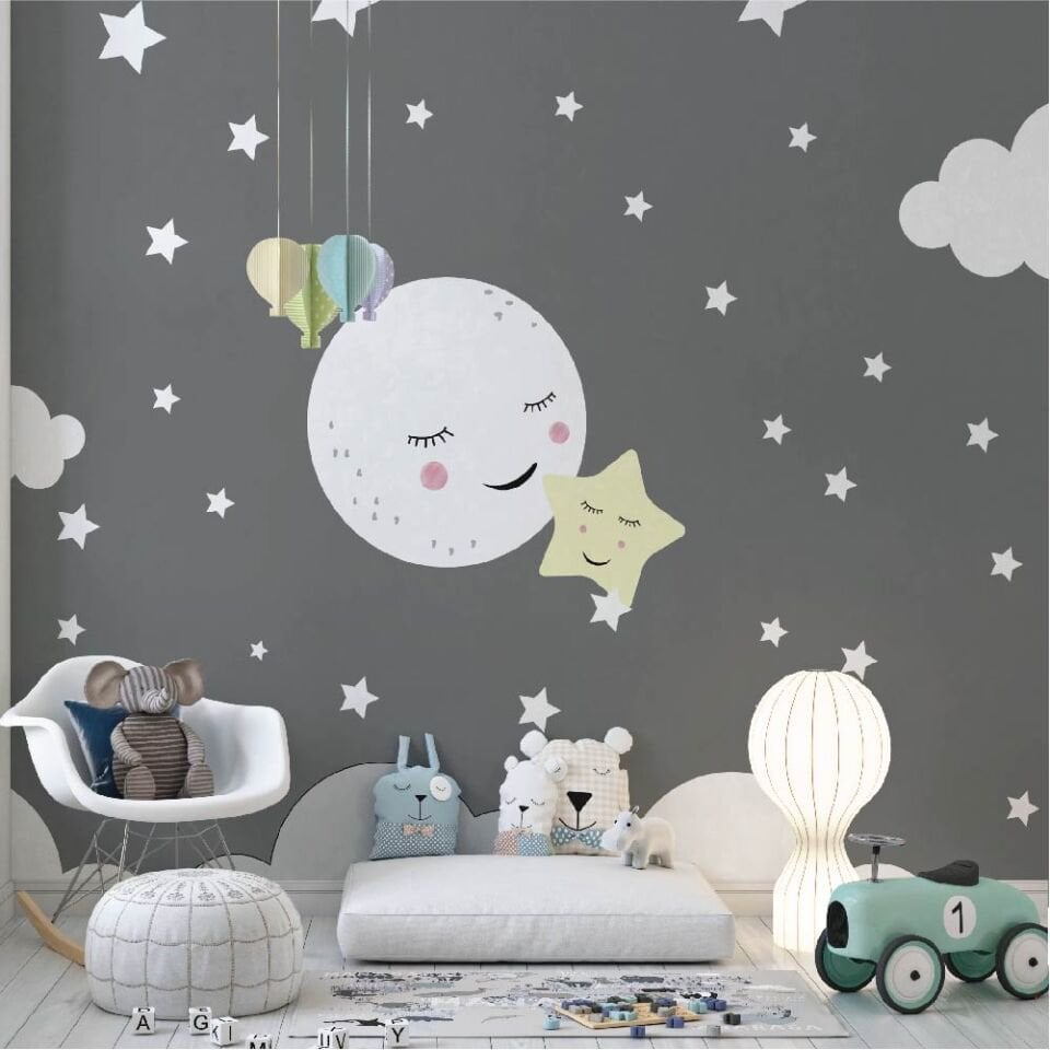 Bulut,Ay,Yıldız Duvar Kağıdı