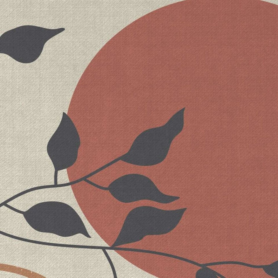 Yaprak Boho Desen Dekoratif Kanvas Tablo