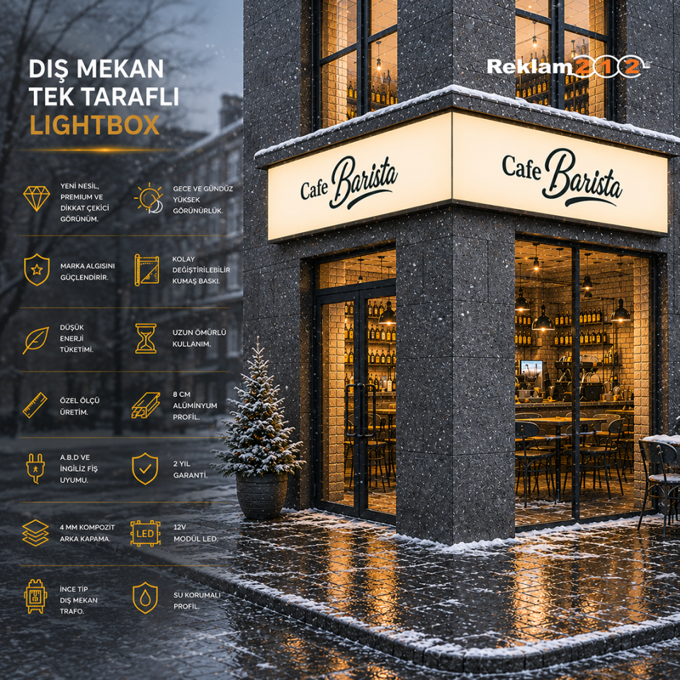 Dış Mekan Tek Taraflı Lightbox