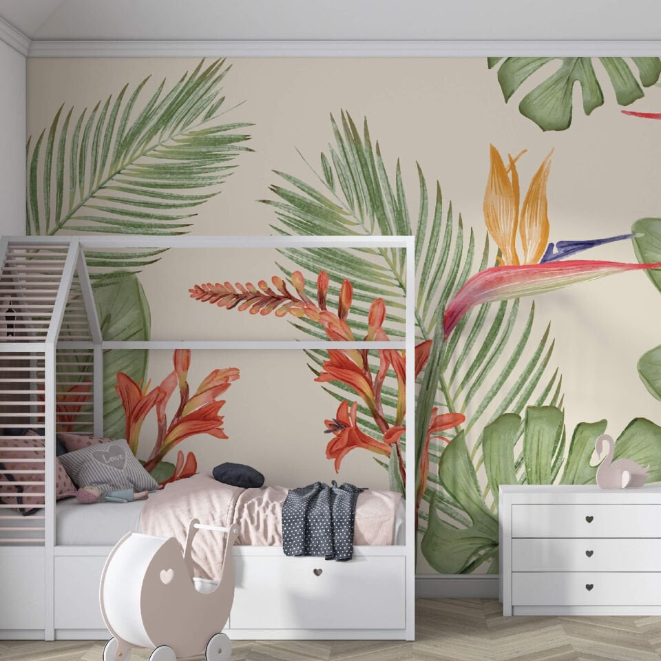 Tropikal Çiçek Duvar Kağıdı