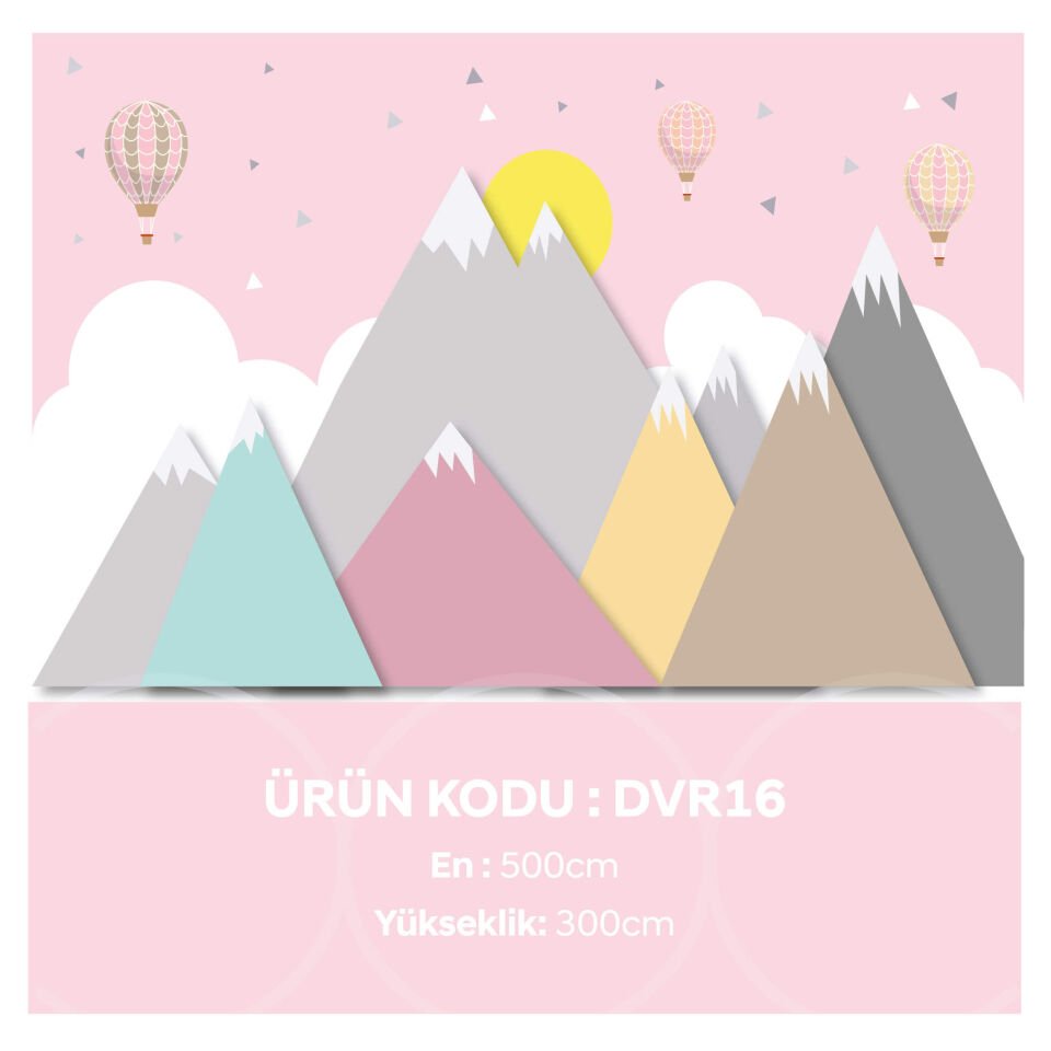 Pembe Dağ Uçan Balonlar Duvar Kağıdı