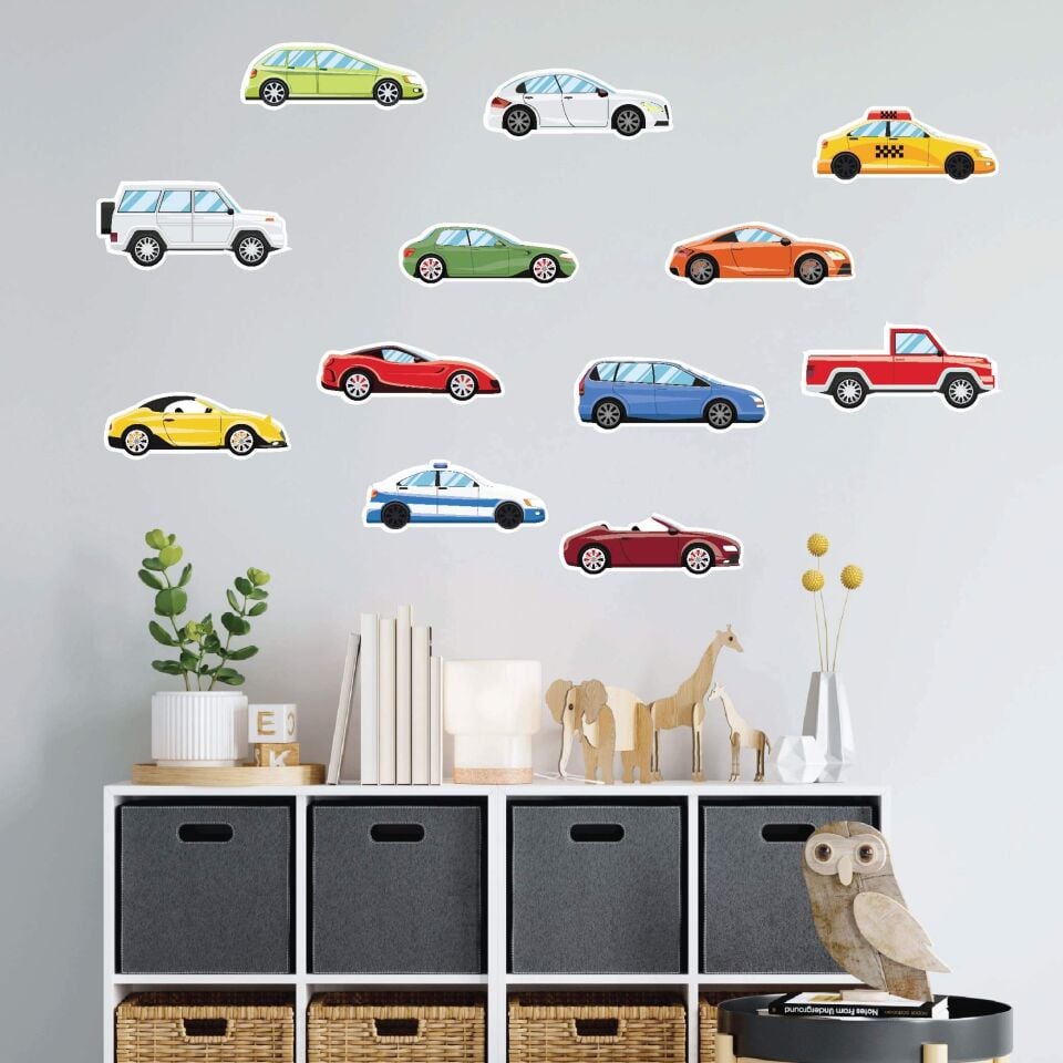 12 Adet Küçük Araçlar Sticker