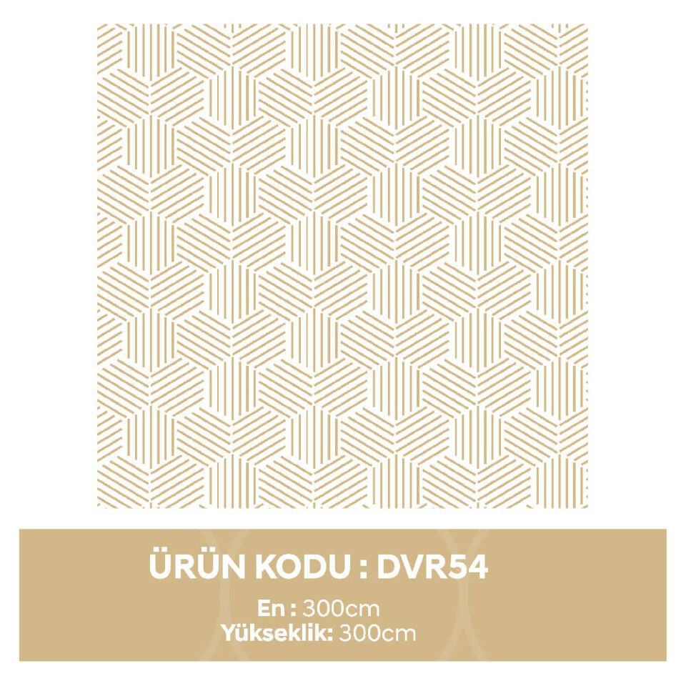 Gold Beşgen Desen Duvar Kağıdı