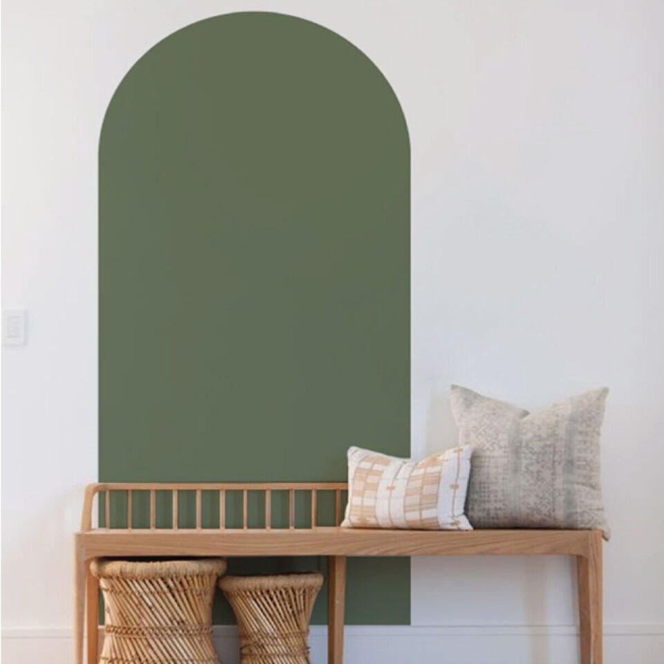 Bohem Oval Duvar Sticker Haki - 40x80cm