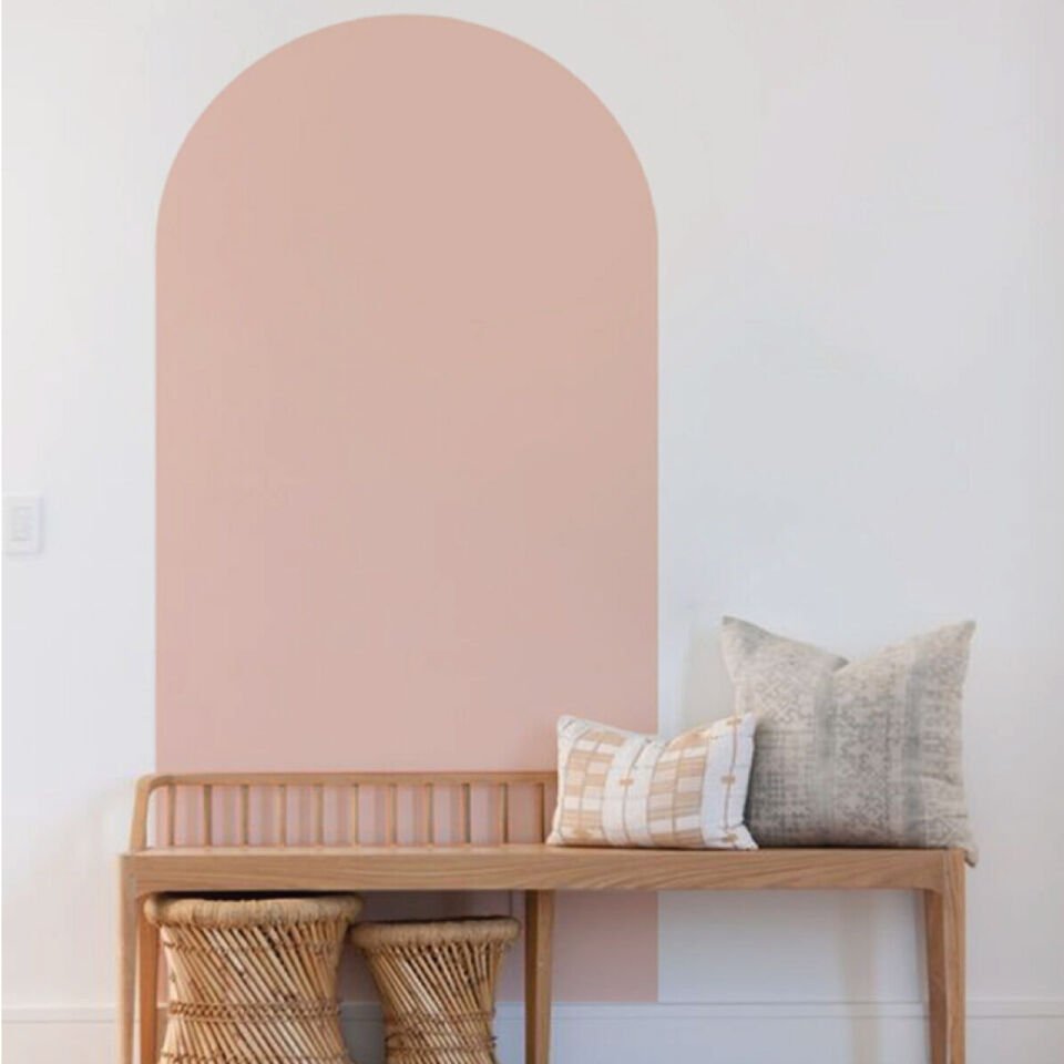 Bohem Oval Duvar Sticker Toz Pembe - 80x160cm