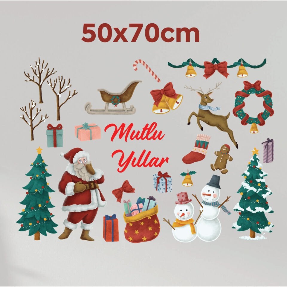 26 Parça Yeniyıl Yılbaşı Sticker Seti