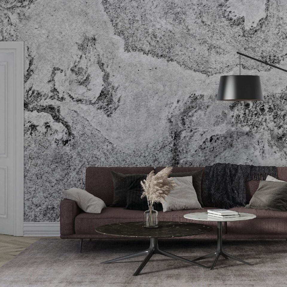 Gri Mermer Deseni Duvar Kağıdı