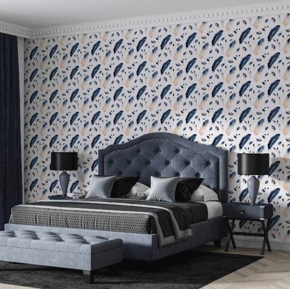 Lacivert Tüy Duvar Kağıdı