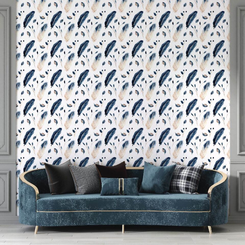 Lacivert Tüy Duvar Kağıdı