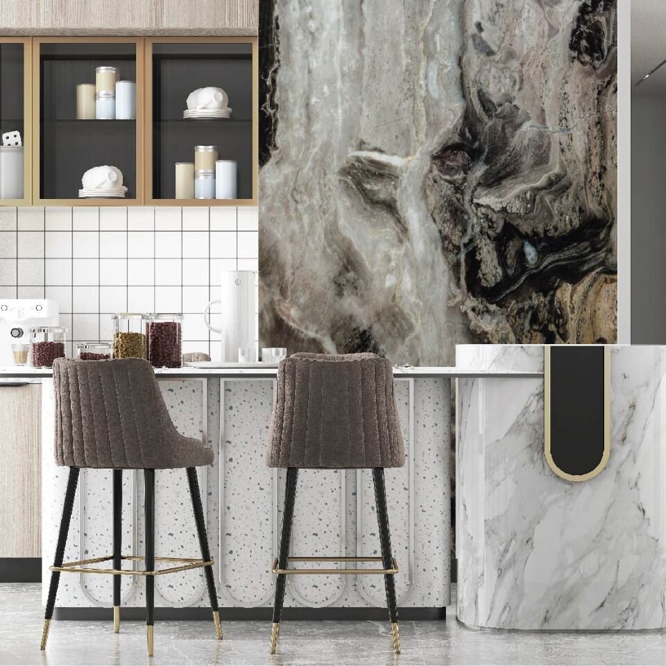Gold Siyah Mermer Duvar Kağıdı