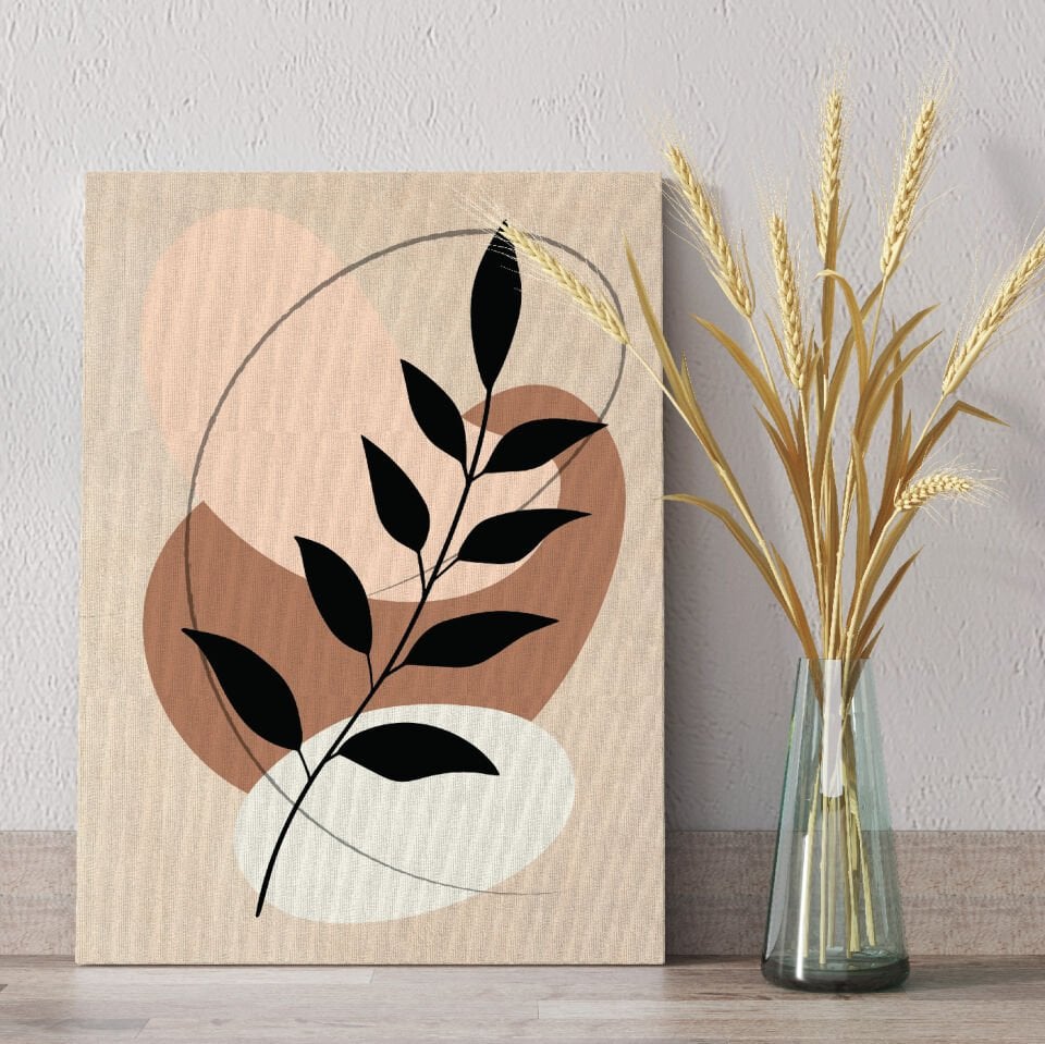 Soyut Çiçek Deseni Dekoratif Kanvas Tablo