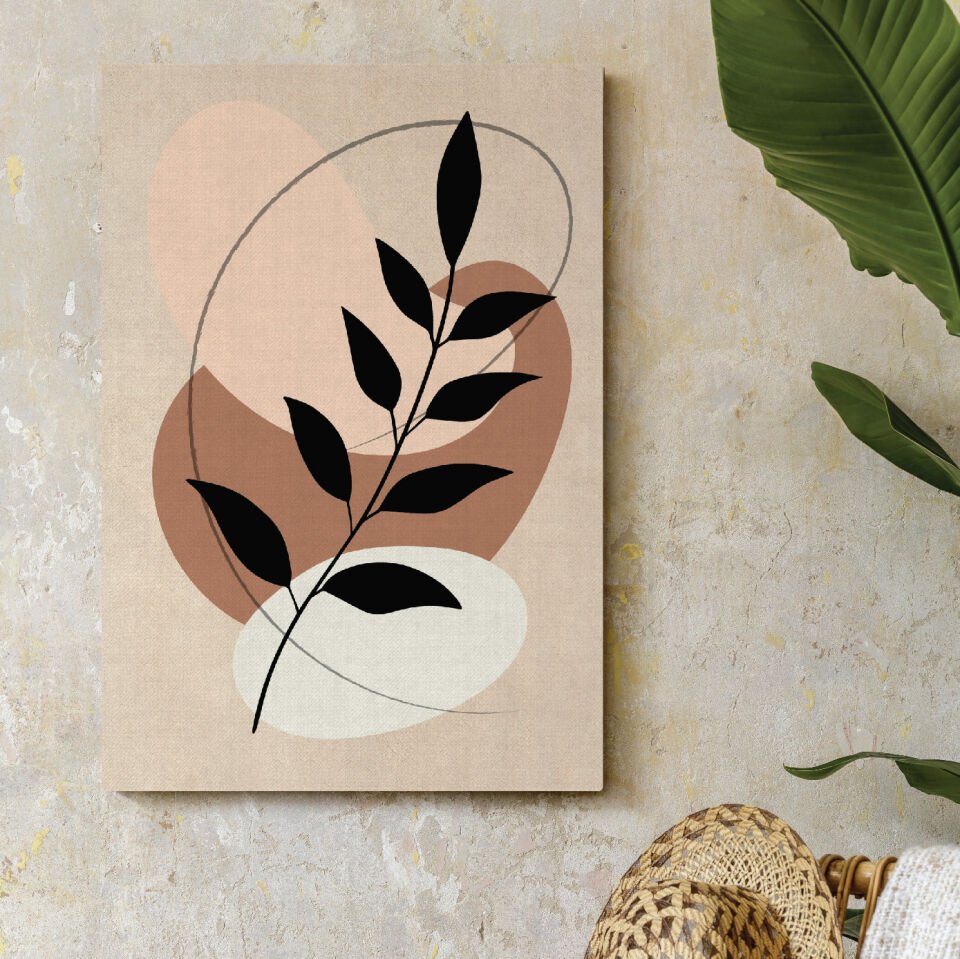 Soyut Çiçek Deseni Dekoratif Kanvas Tablo