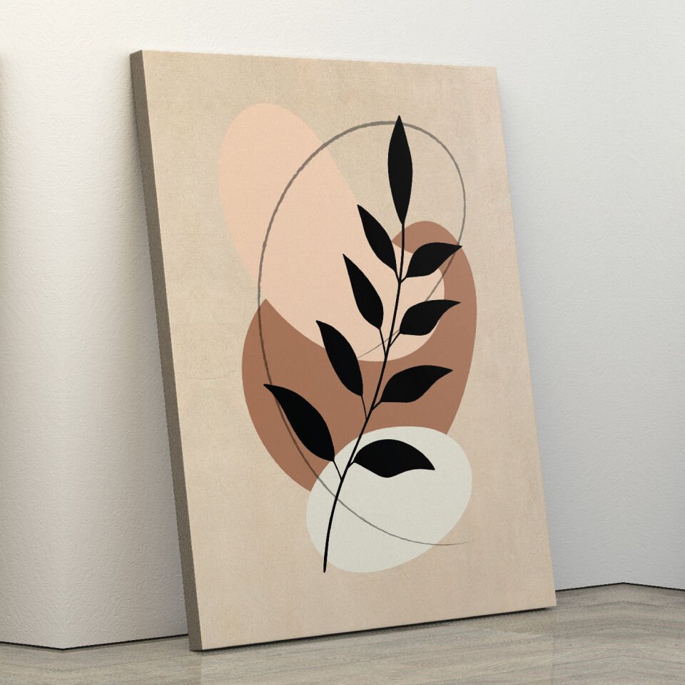 Soyut Çiçek Deseni Dekoratif Kanvas Tablo