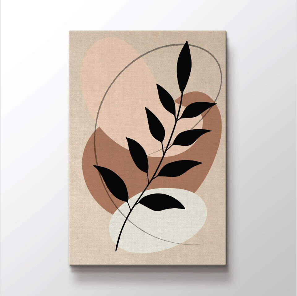 Soyut Çiçek Deseni Dekoratif Kanvas Tablo