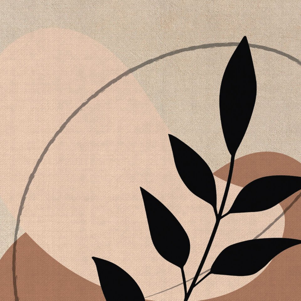 Soyut Çiçek Deseni Dekoratif Kanvas Tablo