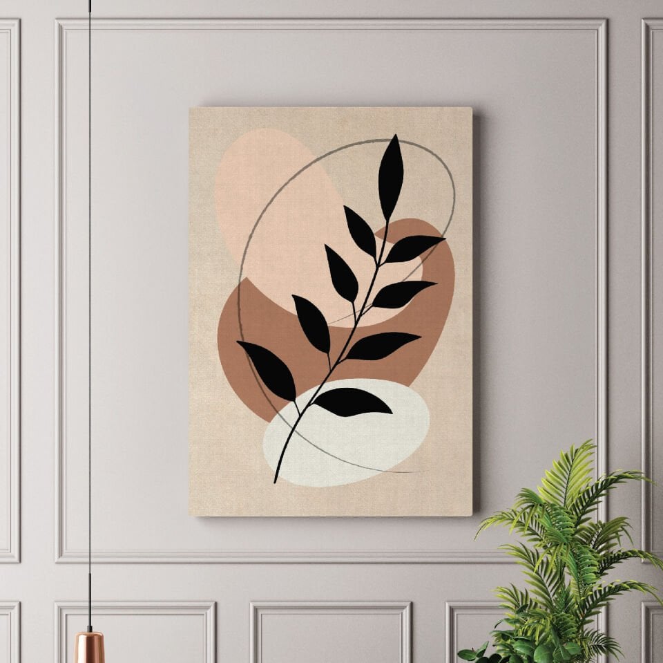 Soyut Çiçek Deseni Dekoratif Kanvas Tablo