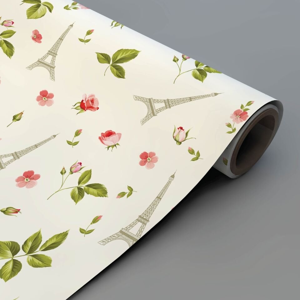 Paris Kulesi Yeşil Yapraklar Duvar Kağıdı