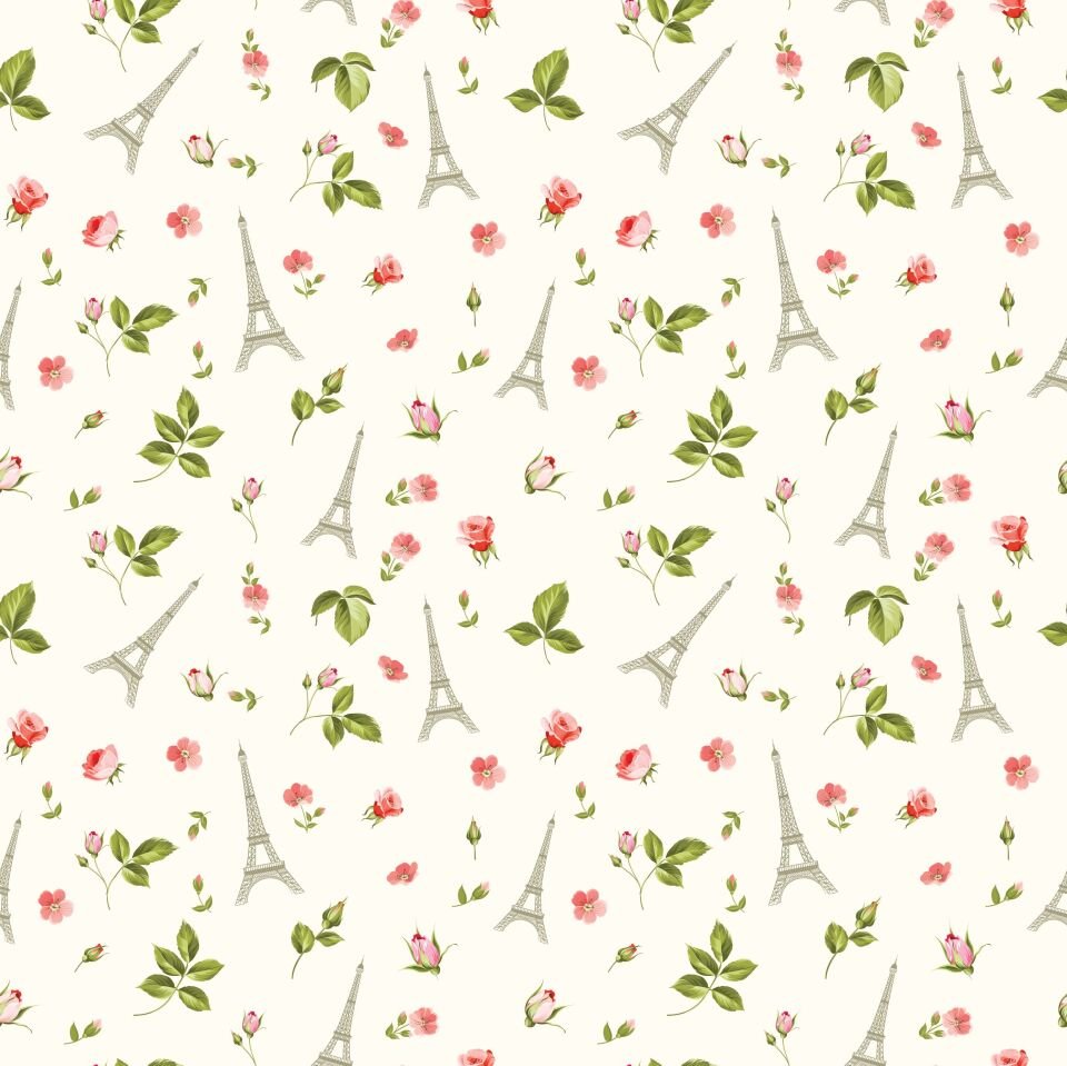 Paris Kulesi Yeşil Yapraklar Duvar Kağıdı