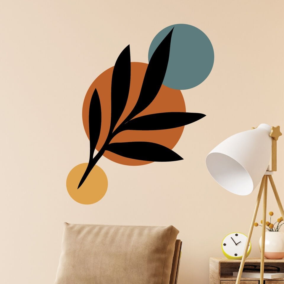 Yaprak Desenli Boho Bohem Tarz Duvar Sticker