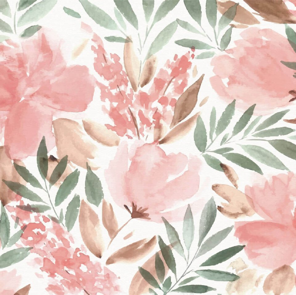Pastel Suluboya Çiçek Duvar Kağıdı