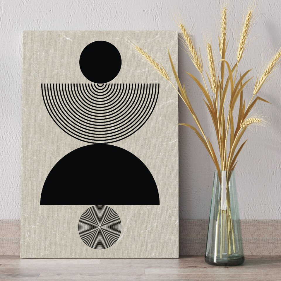 Geometrik Soyut Dekoratif Kanvas Tablo