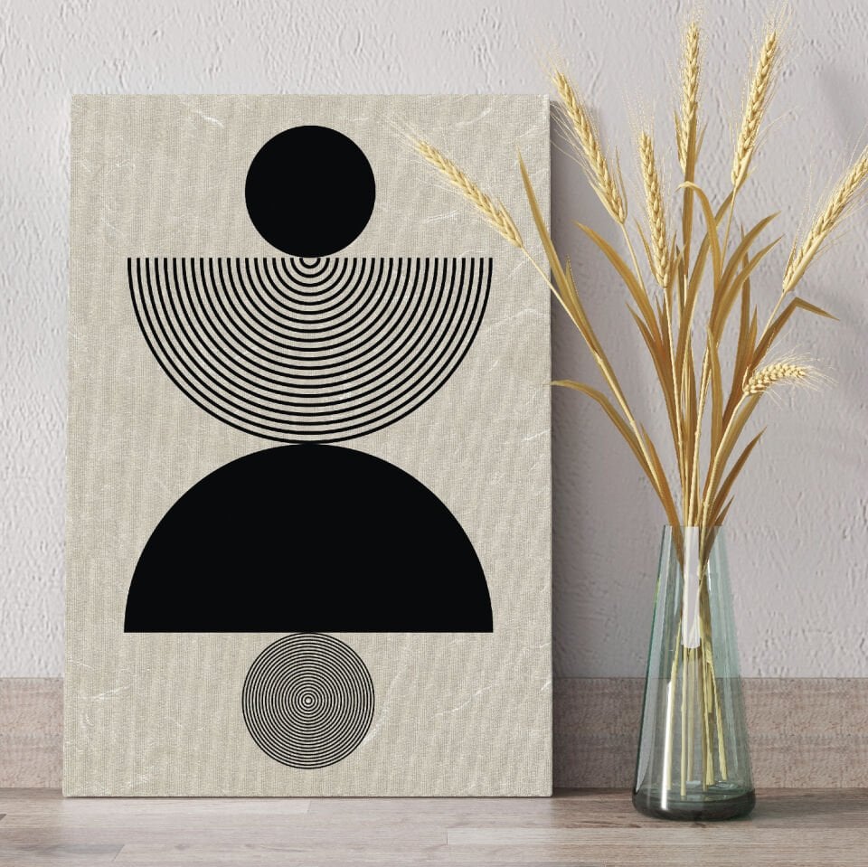 Geometrik Soyut Dekoratif Kanvas Tablo