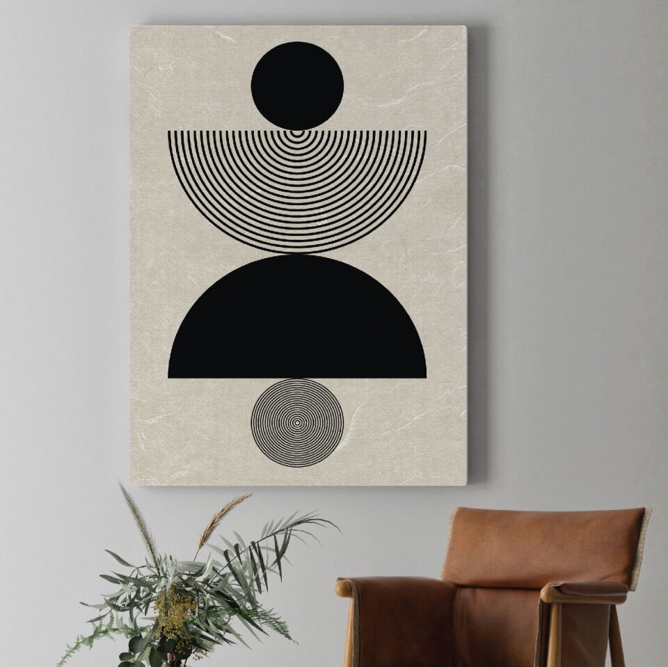 Geometrik Soyut Dekoratif Kanvas Tablo