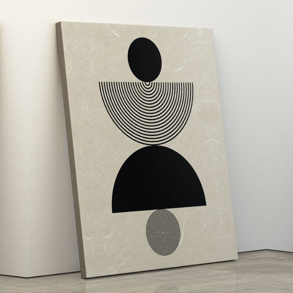 Geometrik Soyut Dekoratif Kanvas Tablo