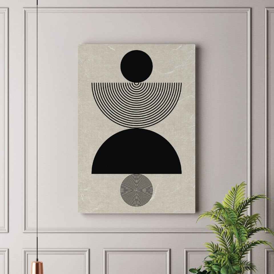 Geometrik Soyut Dekoratif Kanvas Tablo