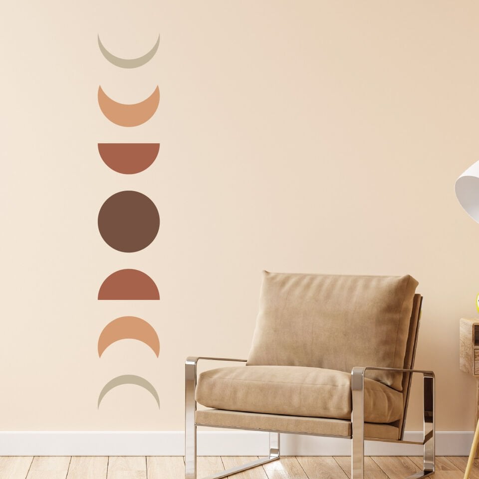 Boho Bohem Tarz Ay Evreleri Duvar Sticker