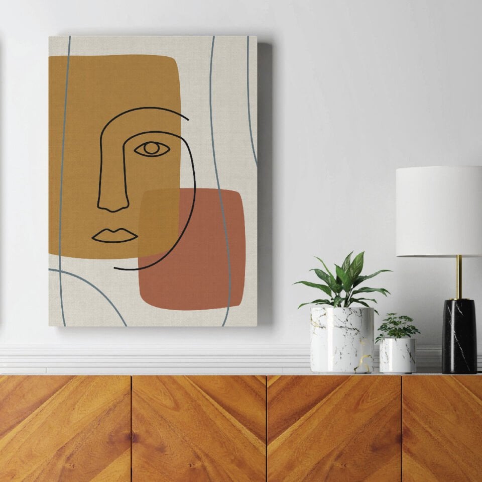 Minimal Şekil Dekoratif Kanvas Tablo