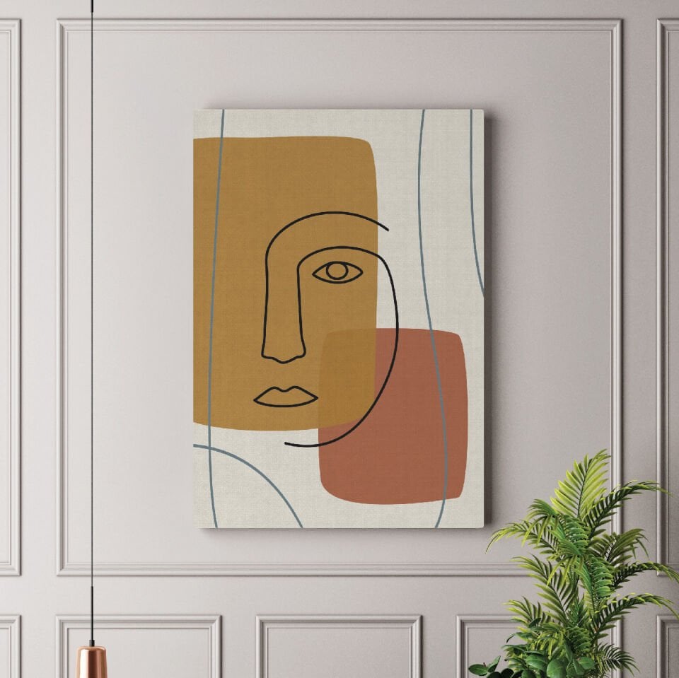 Minimal Şekil Dekoratif Kanvas Tablo