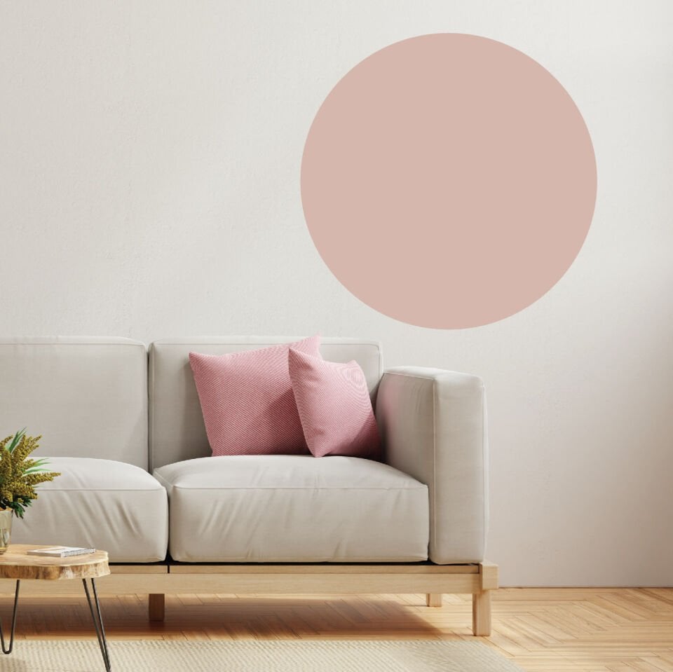 Toz Pembe Yuvarlak Boho Tarz Duvar Sticker