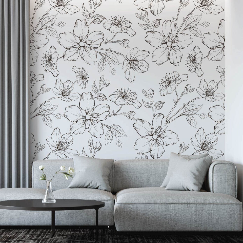 Çiçek Deseni Duvar Kağıdı