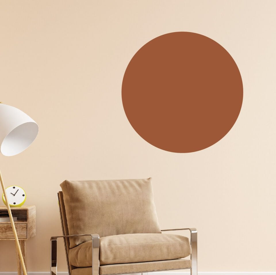 Kahverengi Yuvarlak Boho Tarz Duvar Sticker