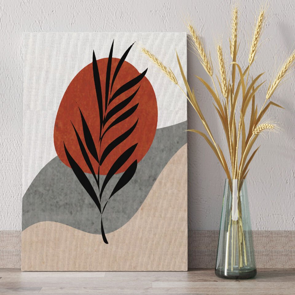 Minimal Çiçek Dekoratif Kanvas Tablo