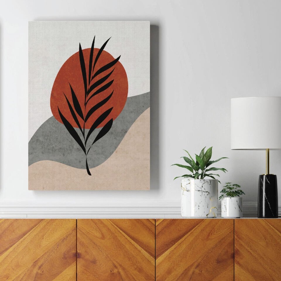 Minimal Çiçek Dekoratif Kanvas Tablo