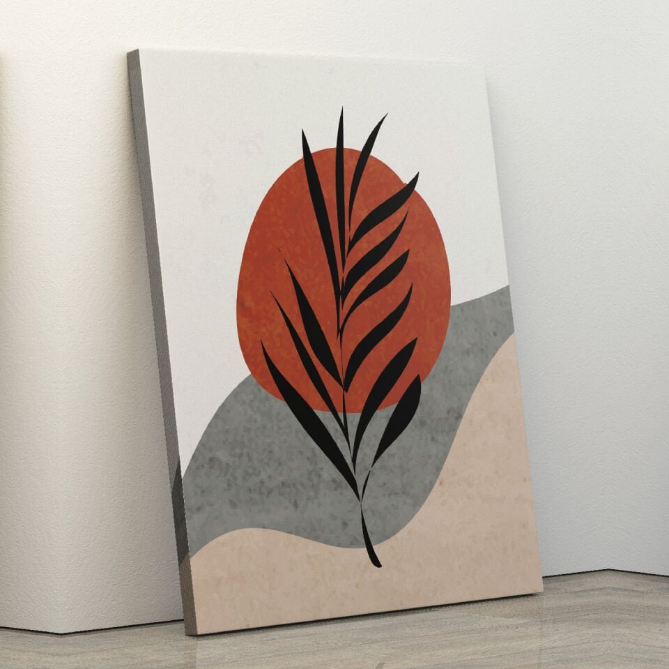 Minimal Çiçek Dekoratif Kanvas Tablo