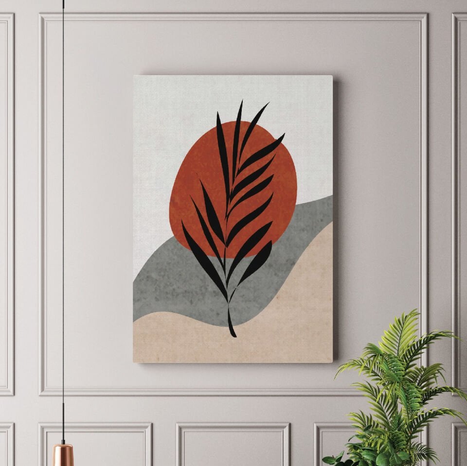 Minimal Çiçek Dekoratif Kanvas Tablo