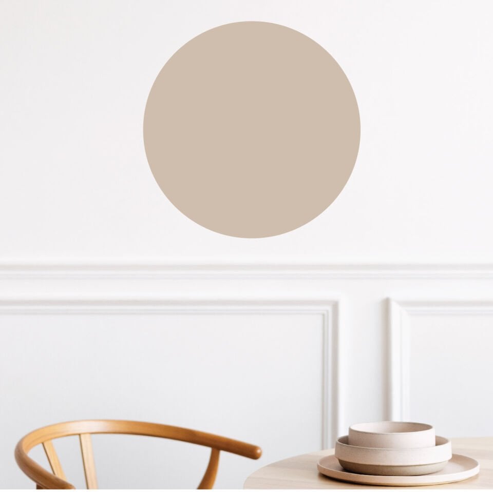 Bej Yuvarlak Boho Tarz Duvar Sticker