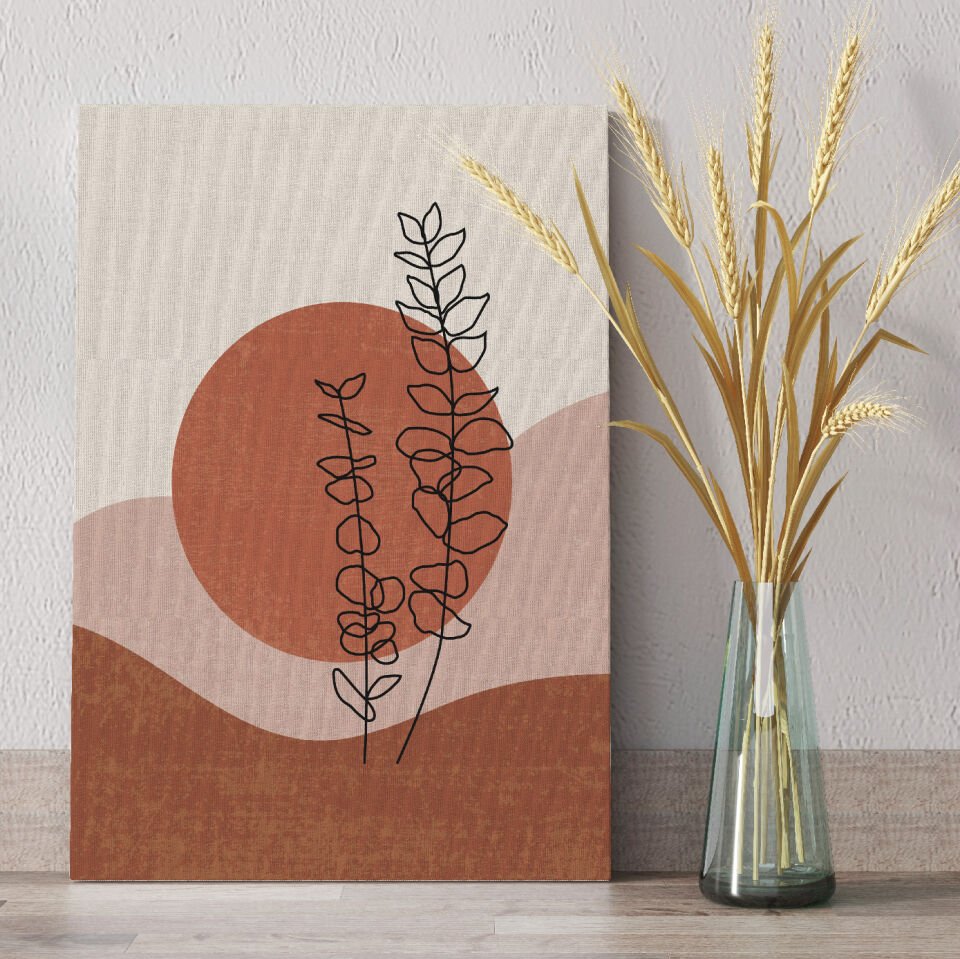 Çiçek Boho Tarz Dekoratif Kanvas Tablo