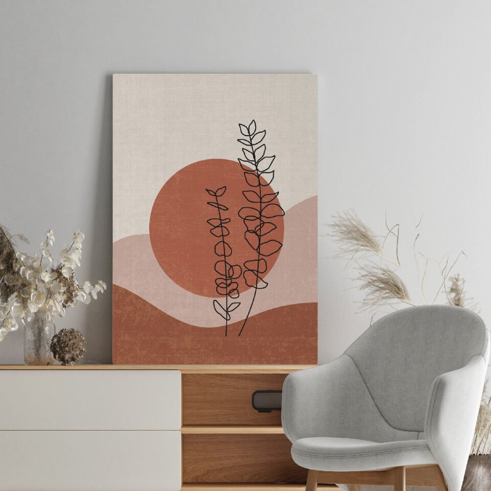 Çiçek Boho Tarz Dekoratif Kanvas Tablo