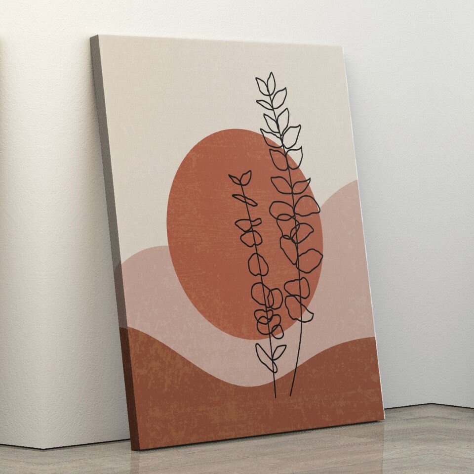 Çiçek Boho Tarz Dekoratif Kanvas Tablo